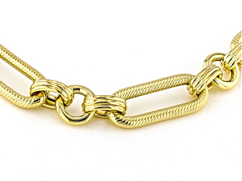 Judith Ripka Verona 14k Gold Clad Oval Link Bracelet