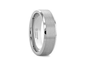 SHEFFIELD Flat Beveled Edges Tungsten Ring with Brushed Center 4mm