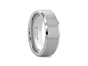 SHEFFIELD Flat Beveled Edges Tungsten Ring with Brushed Center 10mm