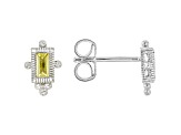 Judith Ripka 0.43ctw Canary Yellow Cubic Zirconia Rhodium Over Sterling Silver Stud Earrings