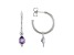 Judith Ripka 4ctw Pear Bella Luce Amethyst Simulant Rhodium Over Silver Dangle Hoop Earrings