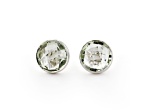 Green Prasiolite Rhodium Over Sterling Silver Stud Earrings 5.00ctw