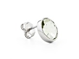 Green Round Prasiolite Sterling Silver Stud Earrings 5ctw