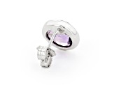 Purple Round Amethyst Sterling Silver Stud Earrings 5ctw