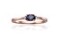 Lab Created Alexandrite and White Sapphire 14K Rose Gold Over Sterling Silver Dainty Ring, 0.53ctw