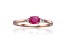 Ruby and White Sapphire 14K Rose Gold Over Sterling Silver Dainty Ring, 0.53ctw