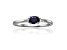 Blue and White Sapphire Sterling Silver Dainty Ring, 0.53ctw