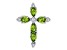 Rhodium Over 14k White Gold Peridot and Diamond Cross Chain Slide Pendant