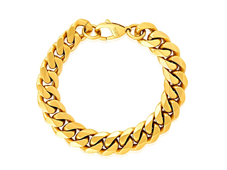 Invicta Jewelry Men's Curb Chain Yellow Steel Bracelet (14mm) - 9"