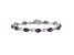 Rhodium Over 14k White Gold Amethyst and Diamond Bracelet