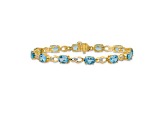 14K Two-tone Gold with rhodium over 14k yellow gold Blue Topaz and Diamond Bracelet