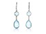Sky Blue Pear And Round Topaz Sterling Silver Earrings 15ctw