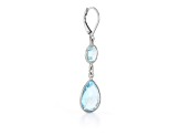 Sky Blue Pear And Round Topaz Sterling Silver Earrings 15ctw