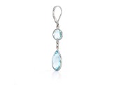 Sky Blue Pear And Round Topaz Sterling Silver Earrings 15ctw