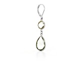 Green Pear And Round Prasiolite Sterling Silver Earrings 11ctw