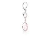 Rose Pear And Round Quartz Sterling Silver Earrings 11ctw
