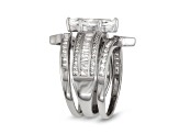 White Lab Created Sapphire Sterling Silver Bridal Ring Set 3.00ctw