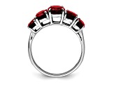 Rhodium Over Sterling Silver Garnet Ring