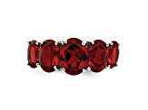 Rhodium Over Sterling Silver Garnet Ring