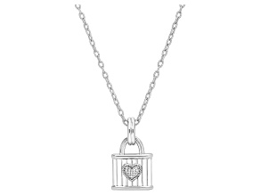 Judith Ripka 0.35ctw Bella Luce® Diamond Simulant Rhodium Over Sterling Silver Heart Locket Necklace