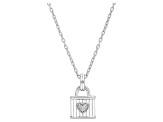 Judith Ripka 0.35ctw Bella Luce® Diamond Simulant Rhodium Over Sterling Silver Heart Locket Necklace