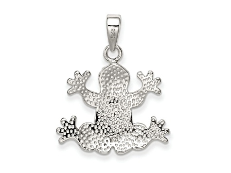 Sterling Silver Blue Inlay Created Opal Frog Pendant Sterling Silver Blue Inlay Created Opal Frog Pendant