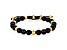 Invicta Jewelry Men's Onyx Stone and Yellow Steel Bead Adjustable Bracelet (8mm)