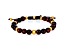Invicta Jewelry Men's Red Tiger Eye Stone and Yellow Steel Bead Adjustable Bracelet (8mm)