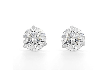 Picture of White IGI Certified Lab-Grown Diamond 18k White Gold 3 Prong Martini Stud Earrings 3.00ctw