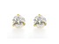 Certified White Lab-Grown Diamond F VS1 18k Yellow Gold 3 Prong Martini Stud Earrings 3.00ctw