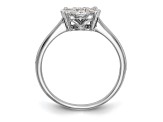 Rhodium Over 14K White Gold Diamond Cluster Engagement Ring 0.7ctw