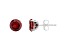 6mm Round Garnet Rhodium Over Sterling Silver Stud Earrings