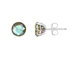 6mm Round Labradorite Rhodium Over Sterling Silver Stud Earrings