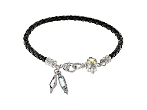Judith Ripka 3.68ctw Yellow Bella Luce Diamond Simulant Rhodium Over Silver Braided Bracelet