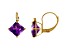 10K Yellow Gold Amethyst and Diamond Princess Leverback Earrings 2.40ctw