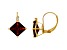10K Yellow Gold Garnet and Diamond Princess Leverback Earrings 3.25ctw