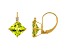 10K Yellow Gold Peridot and Diamond Princess Leverback Earrings 2.85ctw