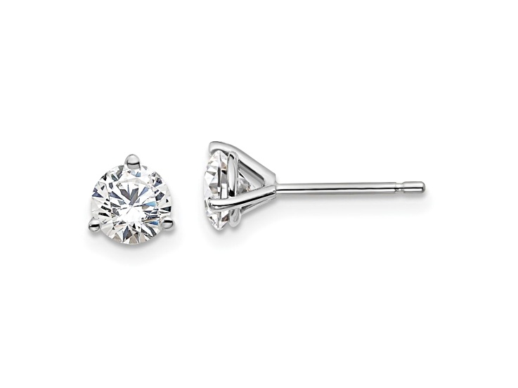 14K White Gold Lab Grown Diamond 1 1/4ctw VS/SI GH 3 Prong Earrings