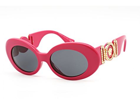 Versace Fuchsia Oval Frames / Dark Gray Lenses Sunglasses  display picture 2