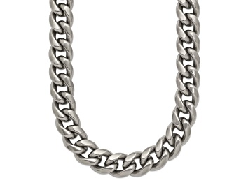 Picture of Titanium 10mm Solid Polished Curb 24 Inch Chain