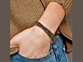 Brown Leather and Stainless Steel Polished 14.75-inch Wrap Bracelet