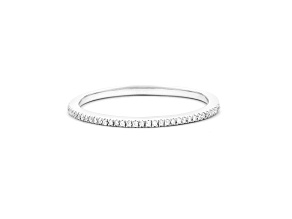 Diamond Accent Rhodium Over Sterling Silver For All Eternity Stackable Ring