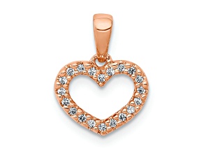 10k Rose Gold Diamond Heart Pendant