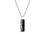 NFL Los Angeles Rams Unisex Onyx and 0.10ctw Diamond Sterling Silver Pendant With 18" Chain