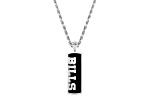 NFL Buffalo Bills Unisex Onyx and 0.10ctw Diamond Sterling Silver Pendant With 18" Chain