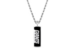 NFL New York Giants Unisex Onyx and 0.10ctw Diamond Sterling Silver Pendant With 18" Chain