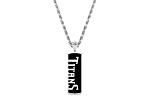 NFL Tennessee Titans Unisex Onyx and 0.10ctw Diamond Sterling Silver Pendant With 18" Chain