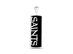 NFL New Orleans Saints Unisex Onyx and 0.10ctw Diamond Sterling Silver Pendant With 18" Chain