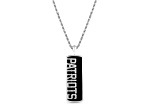 NFL New England Patriots Unisex Onyx and 0.10ctw Diamond Sterling Silver Pendant With 18" Chain