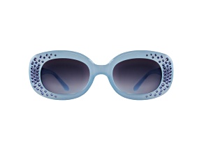 Blue Crystal Oval Frame Sunglasses